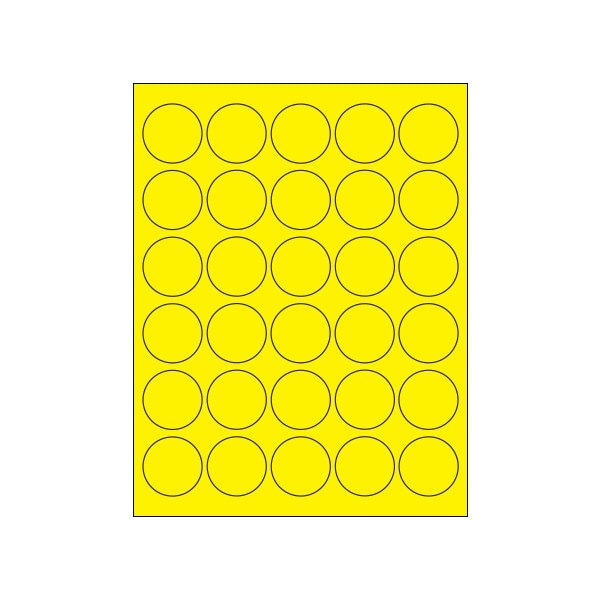 Bsc Preferred 1-1/2'' Fluorescent Yellow Circle Laser Labels, 3000PK BUY00015877 - main